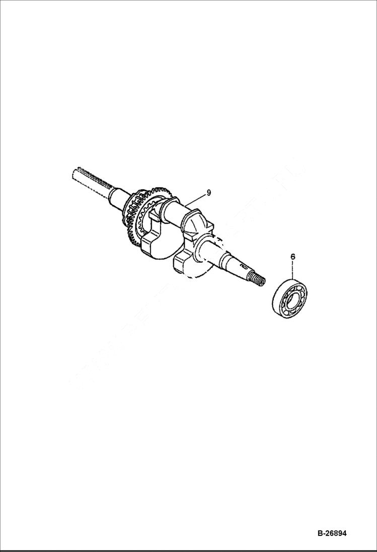 Схема запчастей Bobcat UPRIGHT RAMMER - HONDA ENGINE (Crankshaft) POWER UNIT
