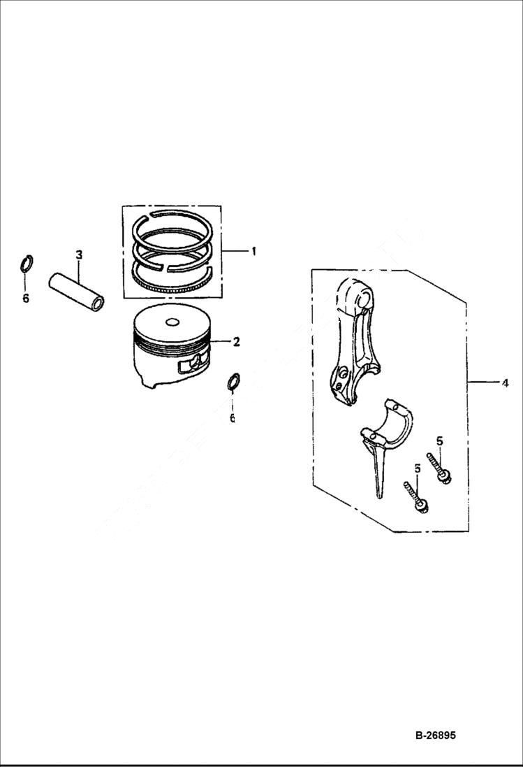Схема запчастей Bobcat UPRIGHT RAMMER - HONDA ENGINE (Piston Assembly) POWER UNIT