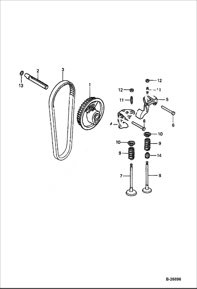 Схема запчастей Bobcat UPRIGHT RAMMER - HONDA ENGINE (Camshaft) POWER UNIT
