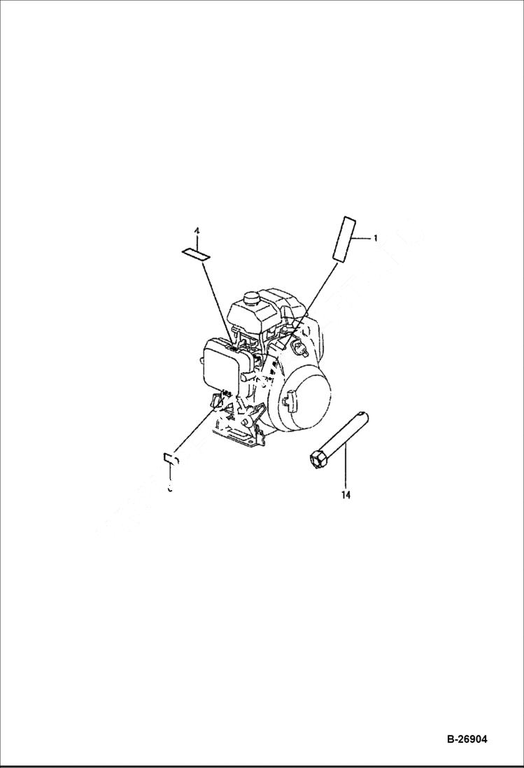 Схема запчастей Bobcat UPRIGHT RAMMER - HONDA ENGINE (Choke) POWER UNIT