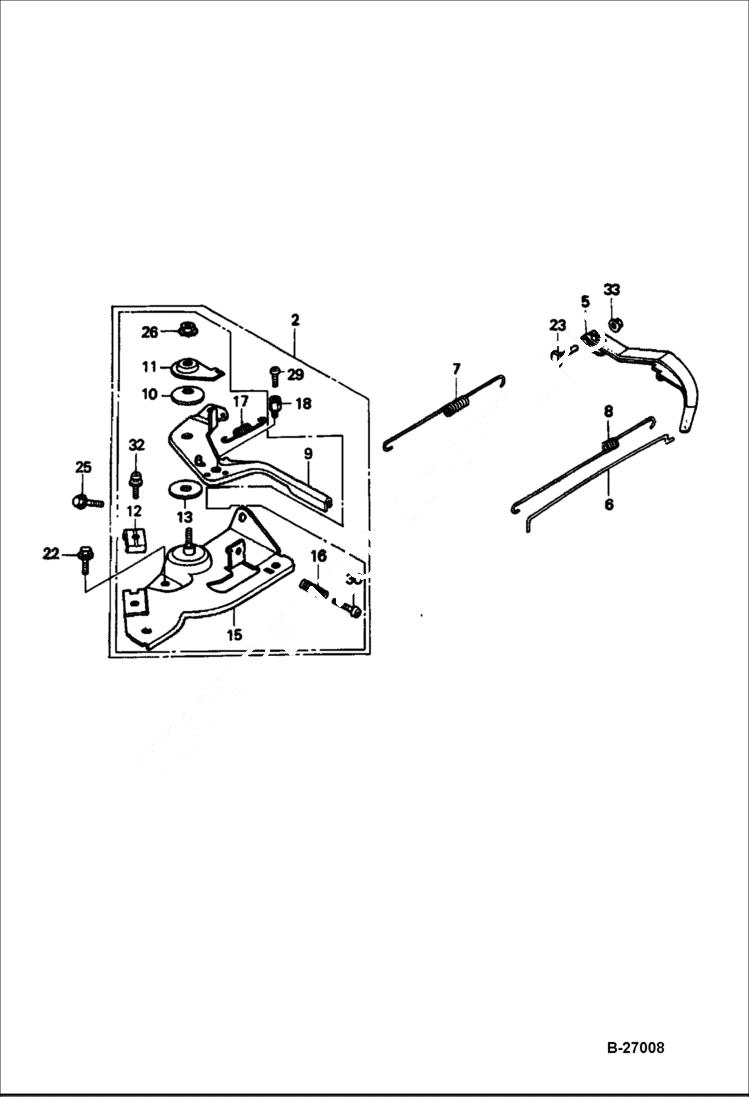 Схема запчастей Bobcat VIBRATORY PLATE COMPACTOR - ENGINE (Control Assy) BC15 POWER UNIT