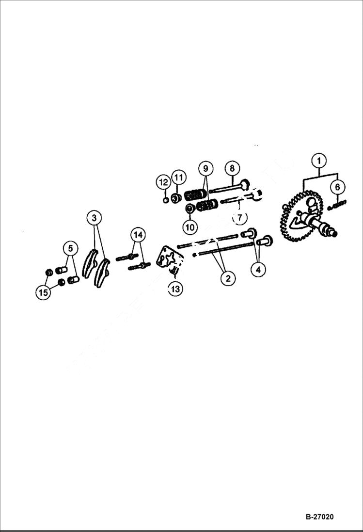 Схема запчастей Bobcat VIBRATORY PLATE COMPACTOR - ENGINE (Camshaft) BC19, BC22 POWER UNIT
