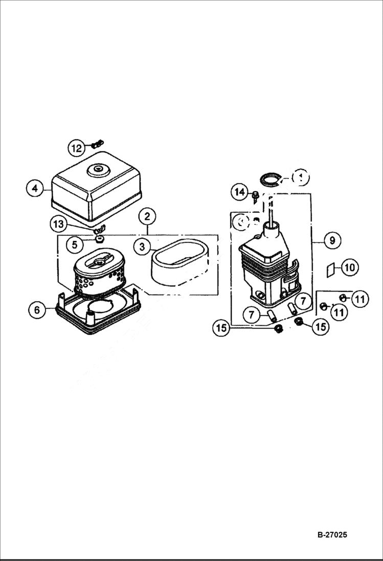 Схема запчастей Bobcat VIBRATORY PLATE COMPACTOR - ENGINE (Air Cleaner) BC19, BC22 POWER UNIT