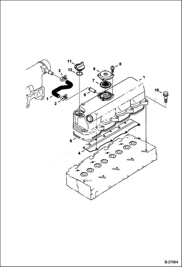 Схема запчастей Bobcat S-Series - ROCKER ARM COVER POWER UNIT