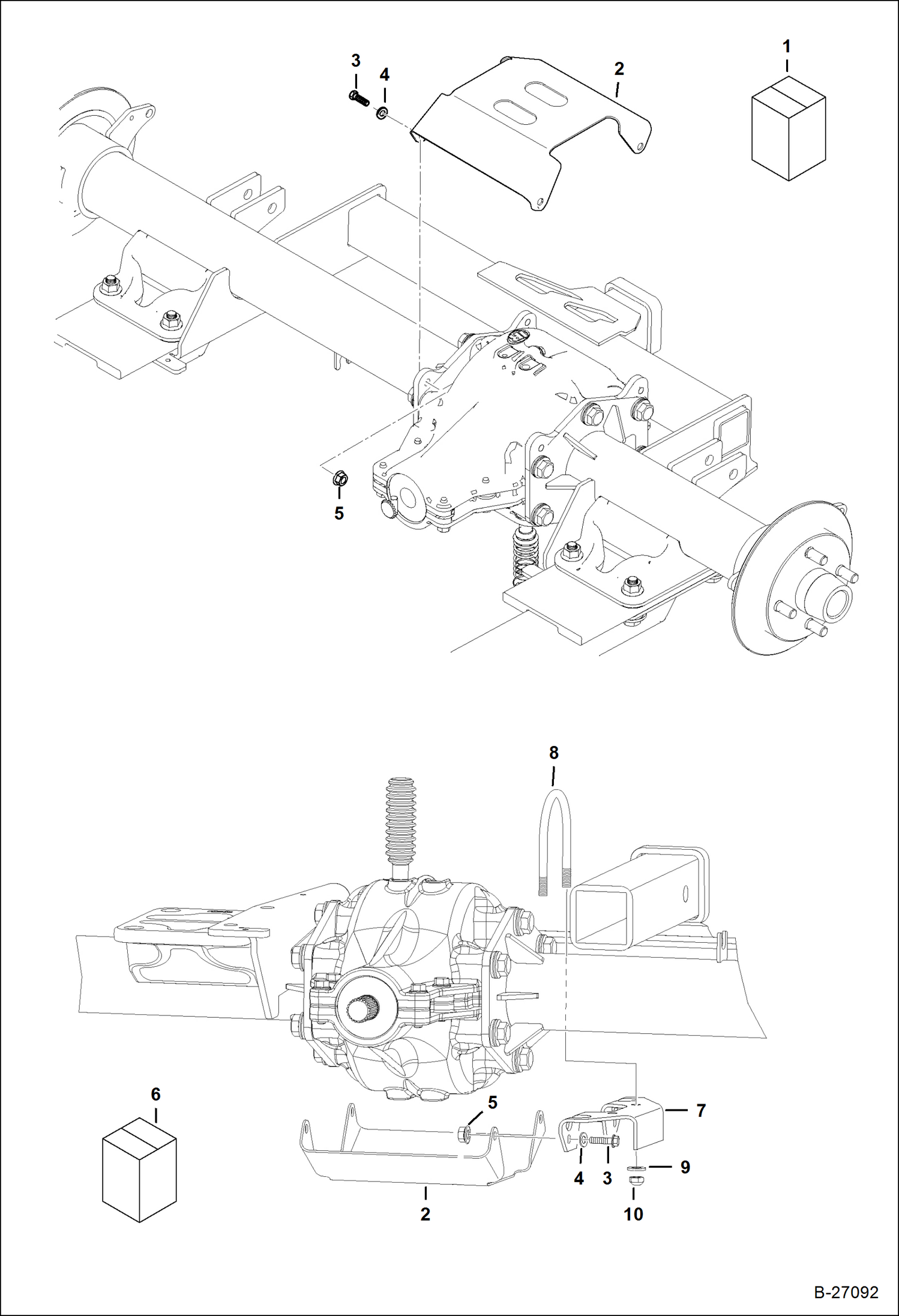 Схема запчастей Bobcat 2200 - REAR DIFF ROCK GUARD KIT ACCESSORIES & OPTIONS