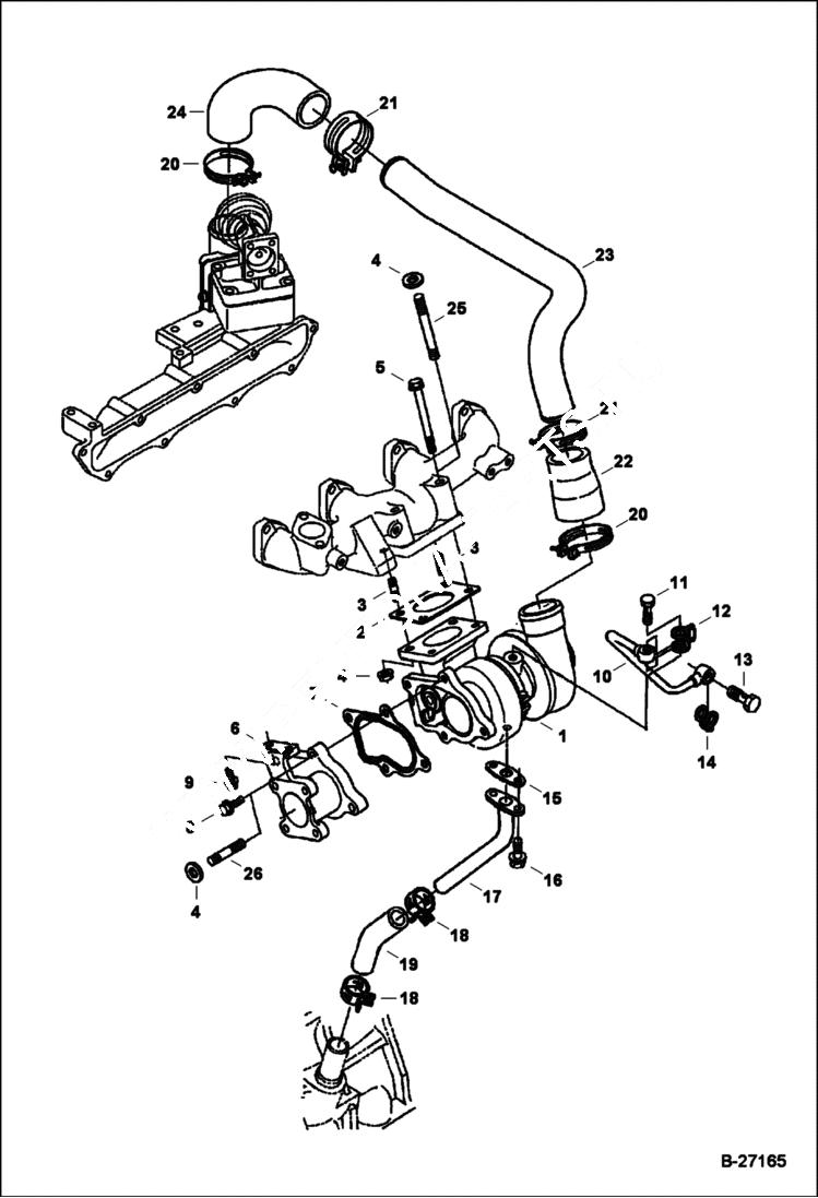 Схема запчастей Bobcat S-Series - TURBOCHARGER POWER UNIT