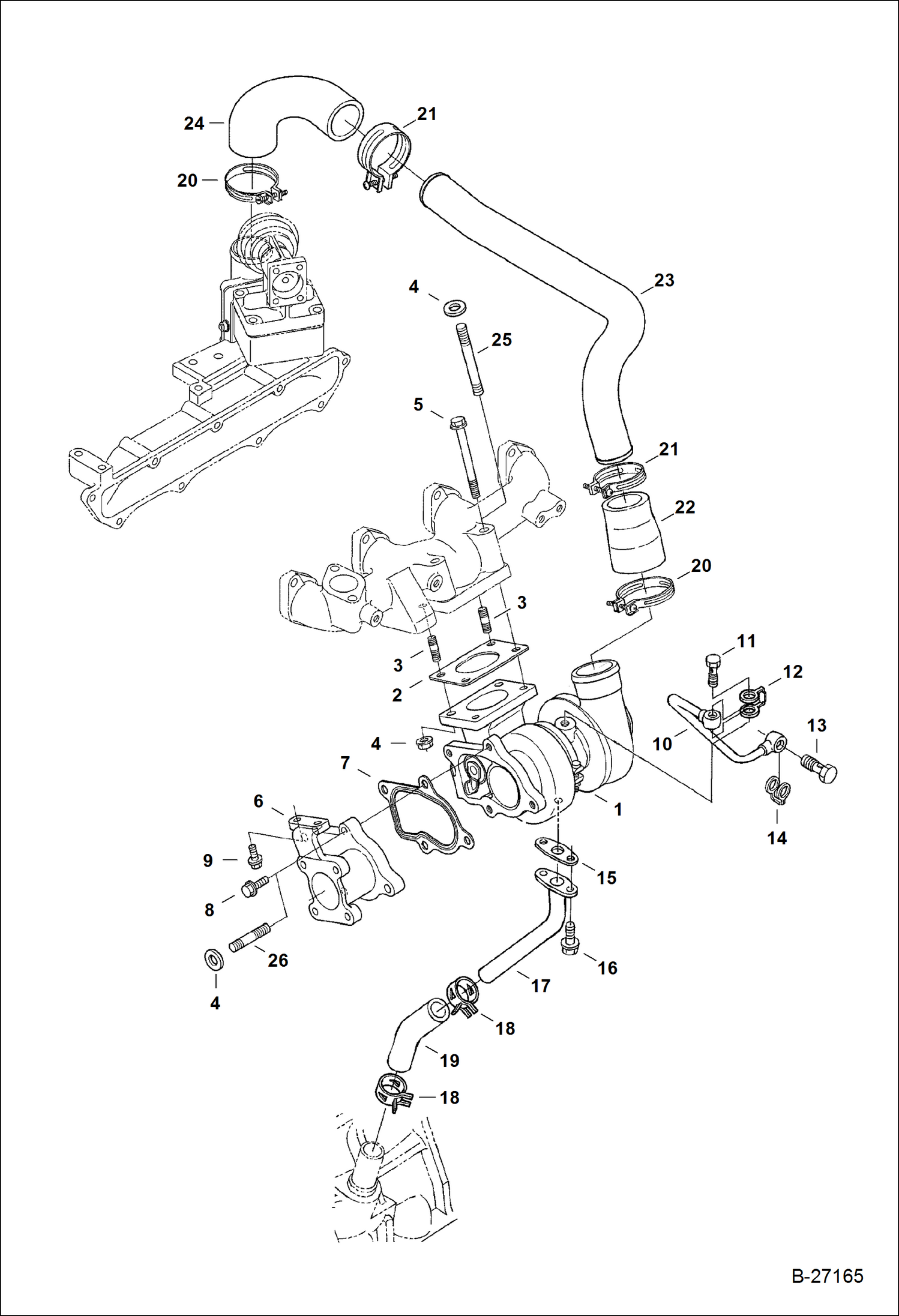 Схема запчастей Bobcat A-Series - TURBOCHARGER POWER UNIT