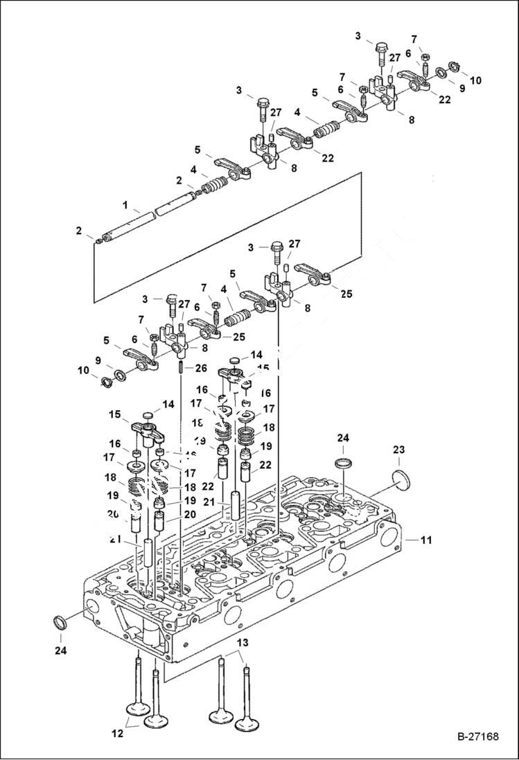 Схема запчастей Bobcat S-Series - CYLINDER HEAD POWER UNIT