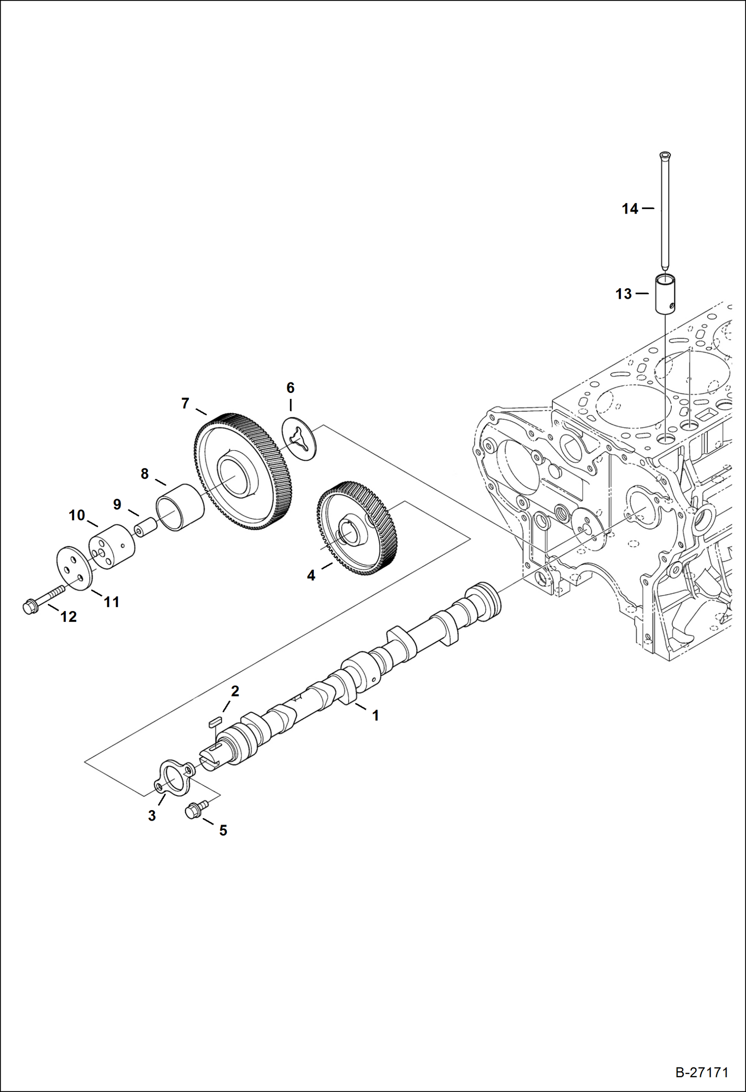 Схема запчастей Bobcat A-Series - CAMSHAFT POWER UNIT
