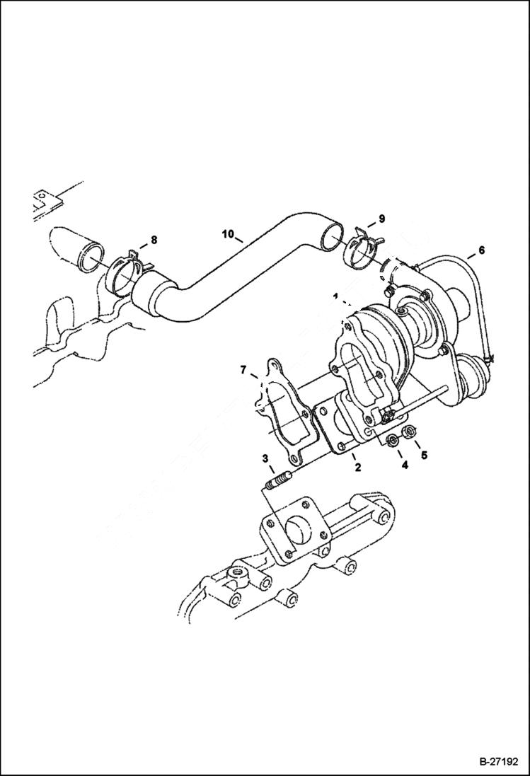 Схема запчастей Bobcat 5600 - TURBO CHARGER (Kubota - V2003TMDI - Tier II) POWER UNIT