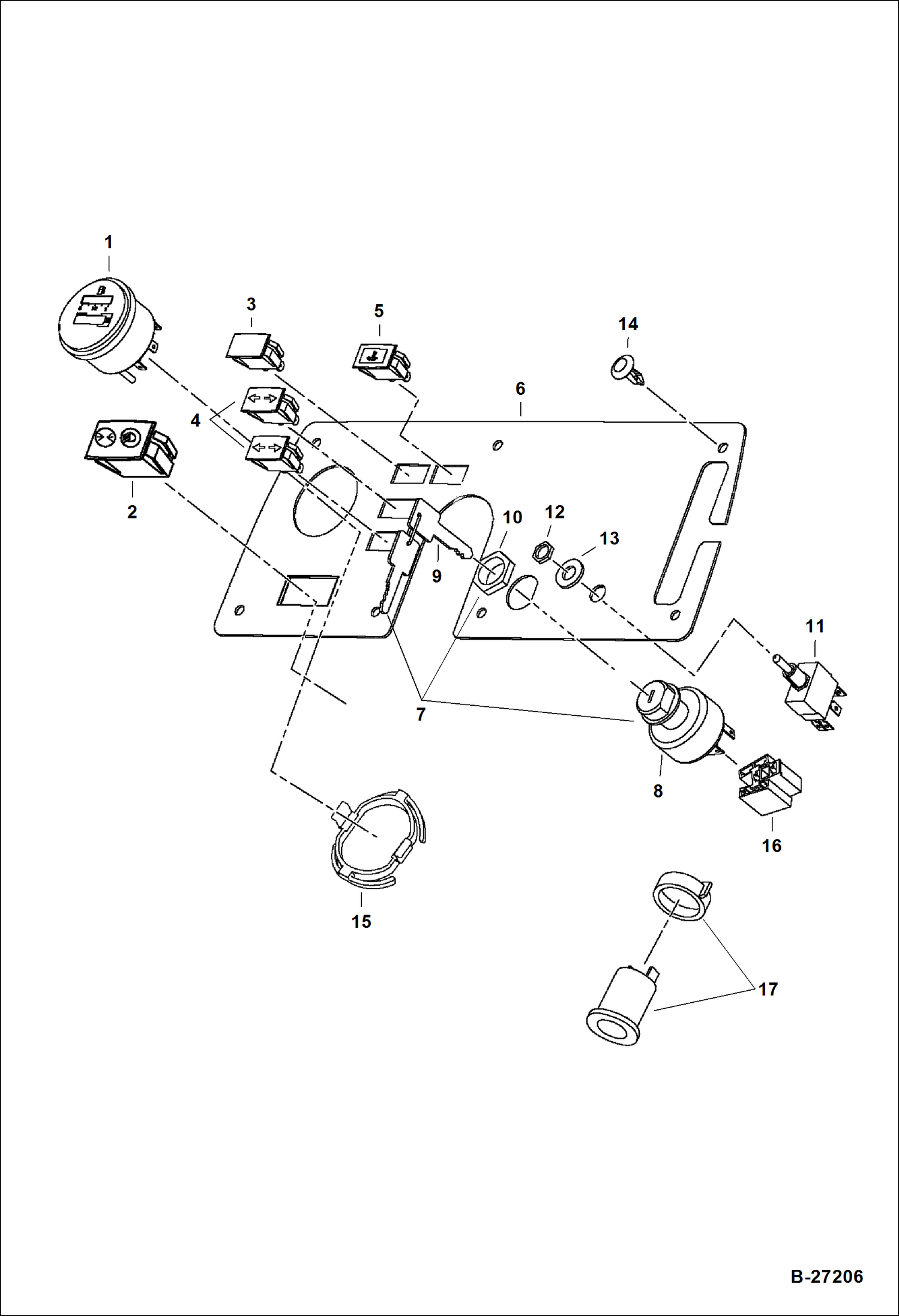 Схема запчастей Bobcat 2200 - ELECRICAL (Instrument Panel) ELECTRICAL SYSTEM