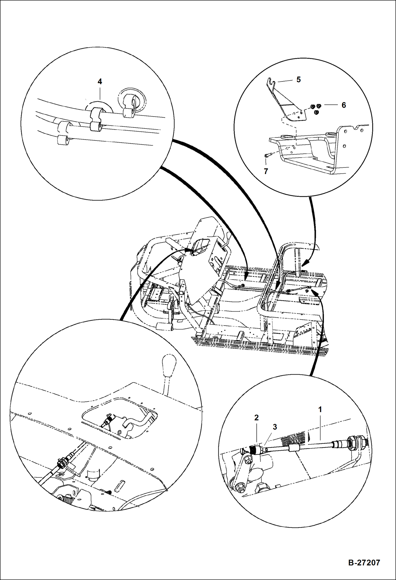 Схема запчастей Bobcat 2200 - TRANSMISSION CABLE DRIVE TRAIN