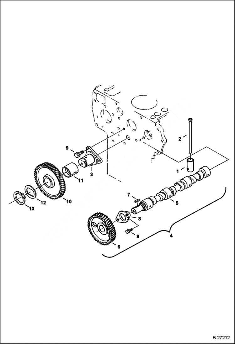 Схема запчастей Bobcat 328 - CAMSHAFT Kubota - D1703-M-E3B - Interim Tier IV Replacement REPLACEMENT ENGINE