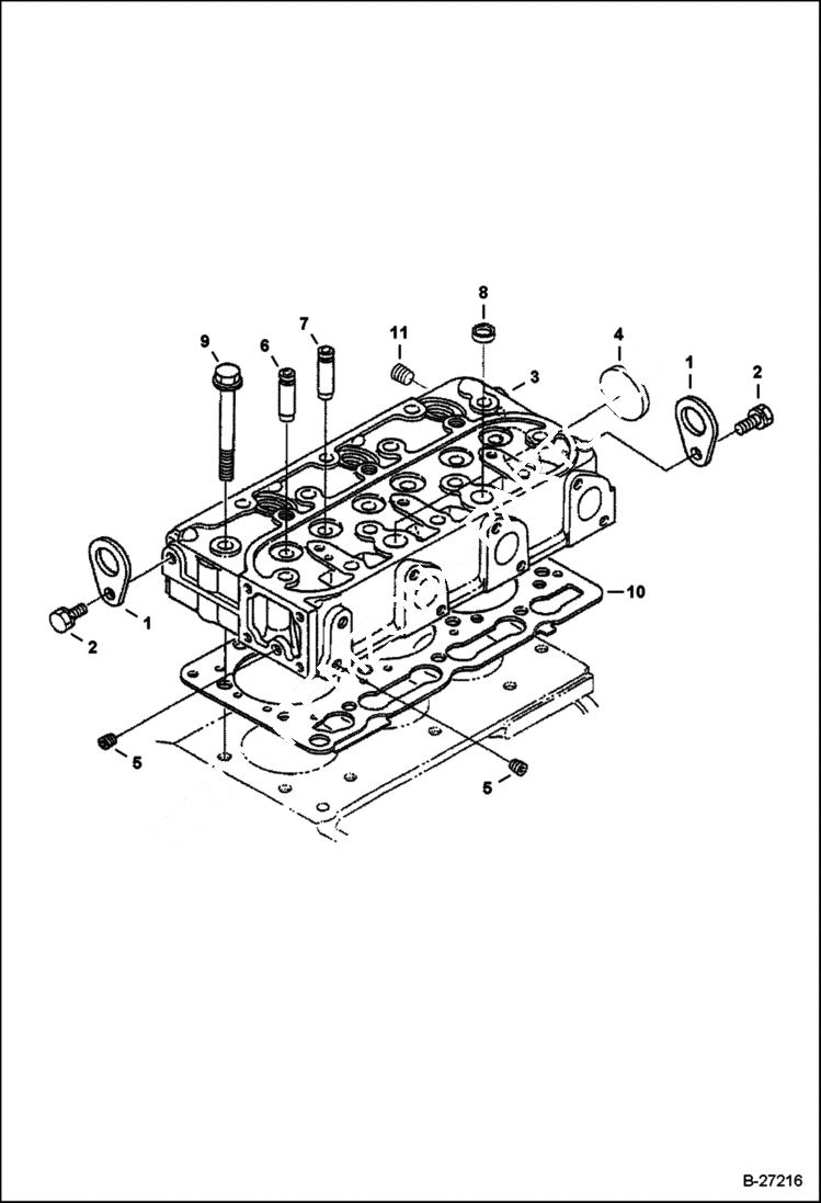 Схема запчастей Bobcat S-Series - CYLINDER HEAD POWER UNIT