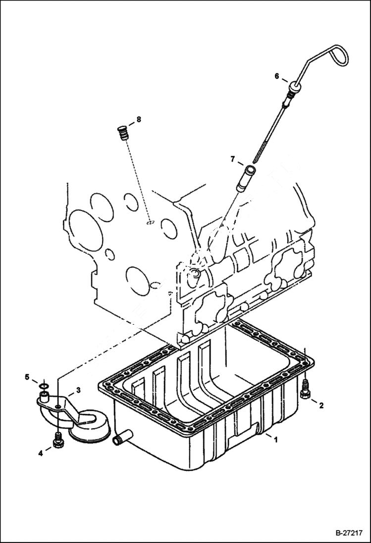 Схема запчастей Bobcat S-Series - OIL PAN POWER UNIT