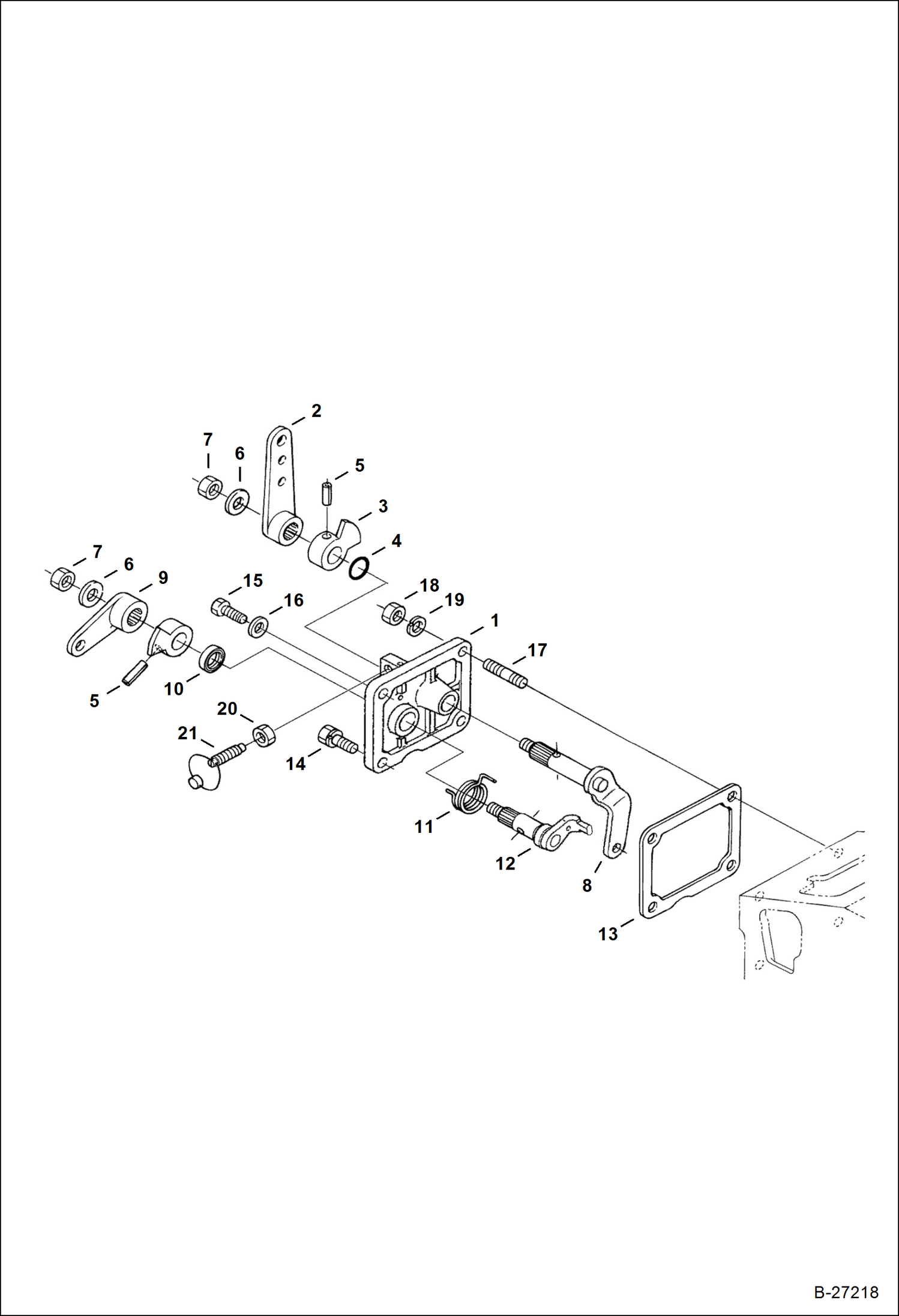 Схема запчастей Bobcat 400s - SPEED CONTROL PLATE (Kubota - D1005-E3B-BC-3)(Tier IV Replacement) REPLACEMENT ENGINE