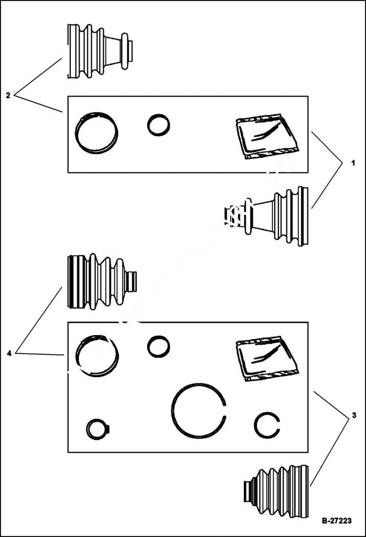Схема запчастей Bobcat 2200 - CV BOOTS & KITS CHASSIS