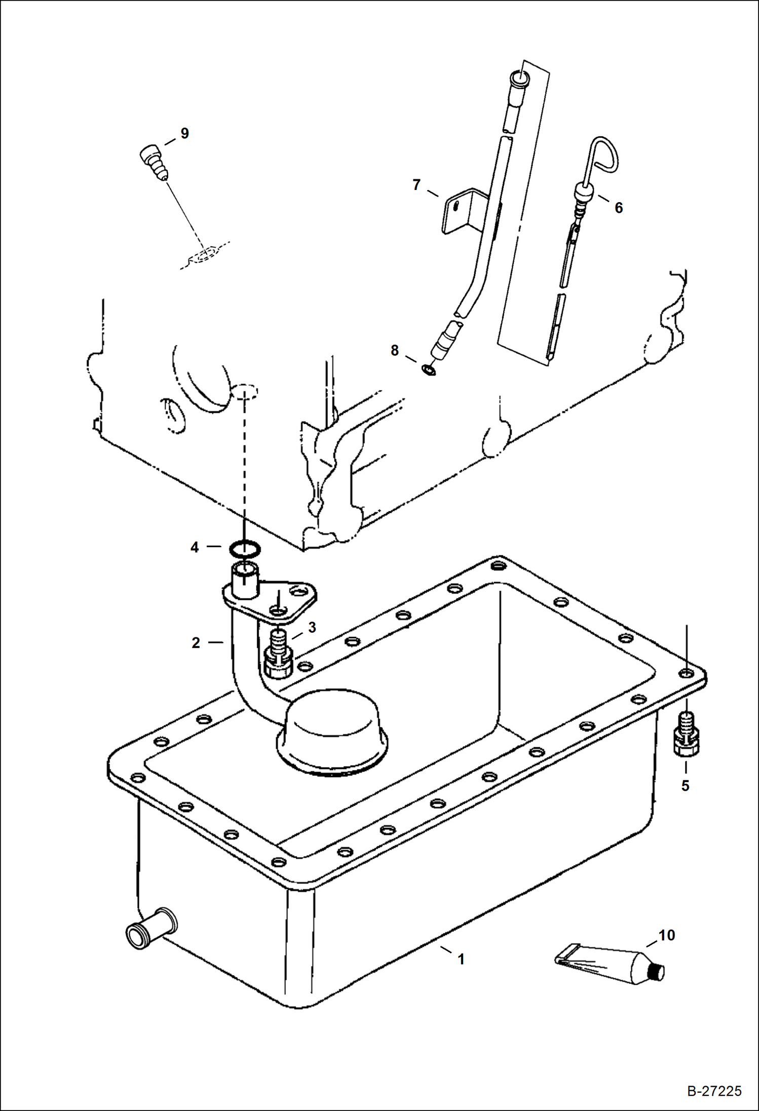 Схема запчастей Bobcat Mini Tracks Loaders - OIL PAN (Kubota D902-E3B-BC-1)(Tier IV Replacement) REPLACEMENT ENGINE