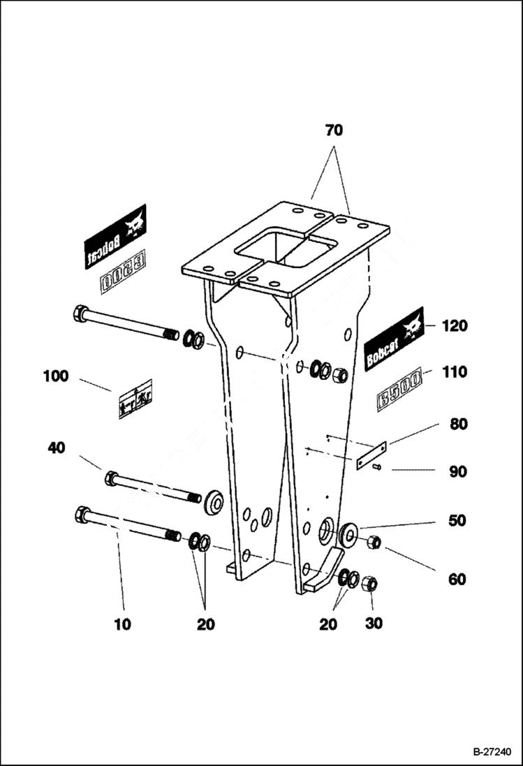 Схема запчастей Bobcat BREAKERS - BREAKER - B500 (EUROPE ONLY) Экскаваторы