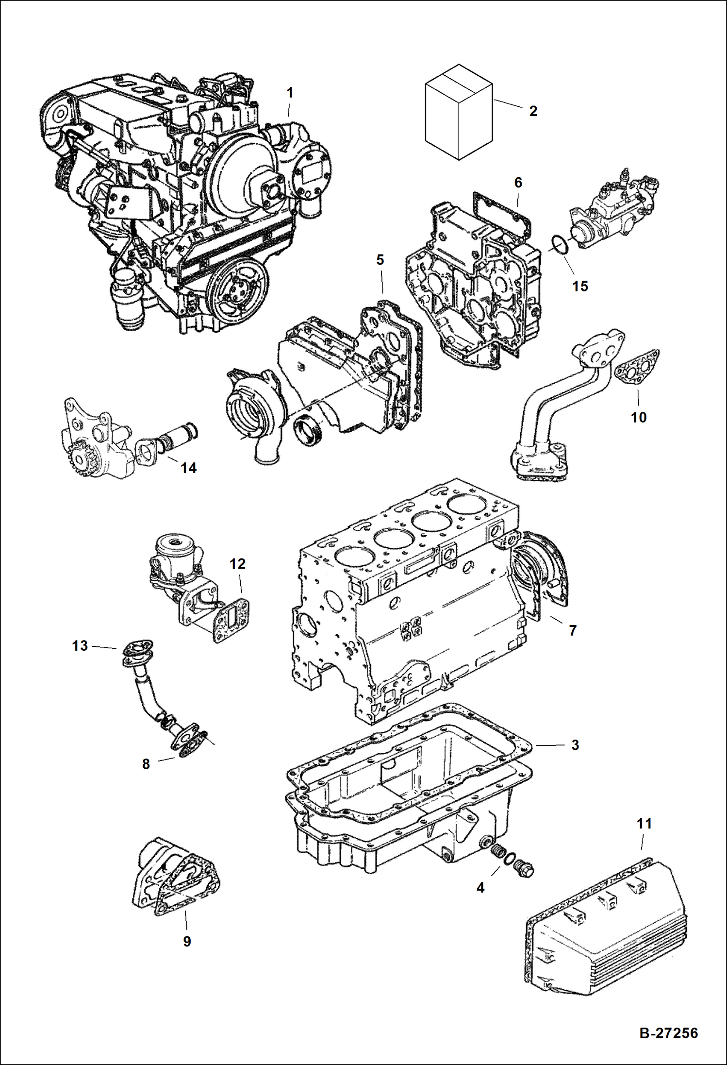 Схема запчастей Bobcat 900s - ENGINE & LOWER GASKET KIT POWER UNIT