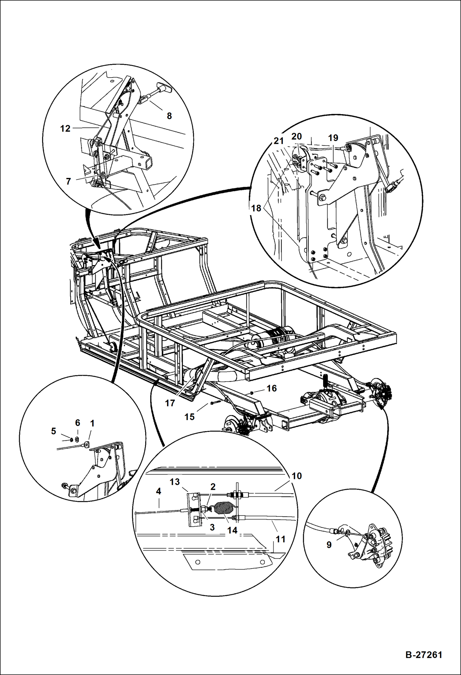 Схема запчастей Bobcat 2200 - PARK BRAKE SYSTEM CHASSIS