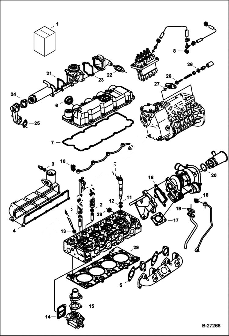 Схема запчастей Bobcat S-Series - UPPER GASKET KIT POWER UNIT