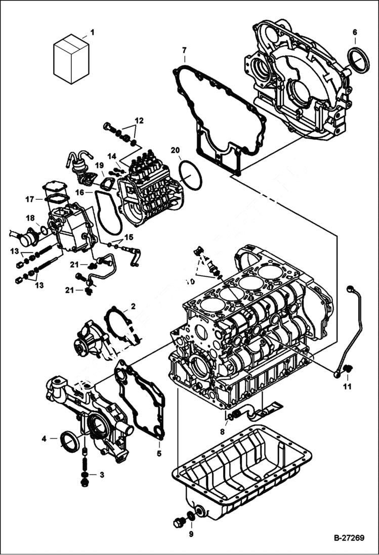 Схема запчастей Bobcat S-Series - LOWER GASKET KIT POWER UNIT