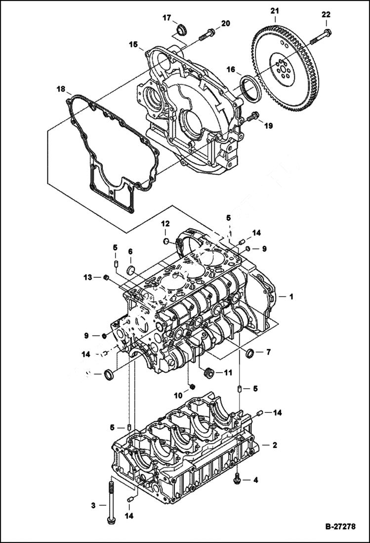 Схема запчастей Bobcat S-Series - CRANKCASE POWER UNIT