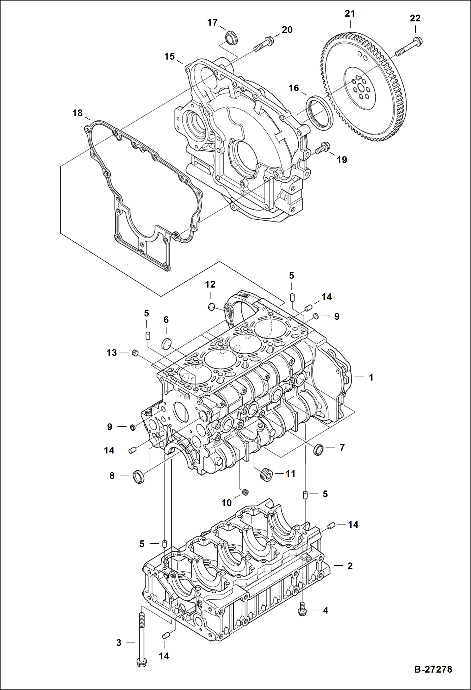 Схема запчастей Bobcat S-Series - CRANKCASE POWER UNIT