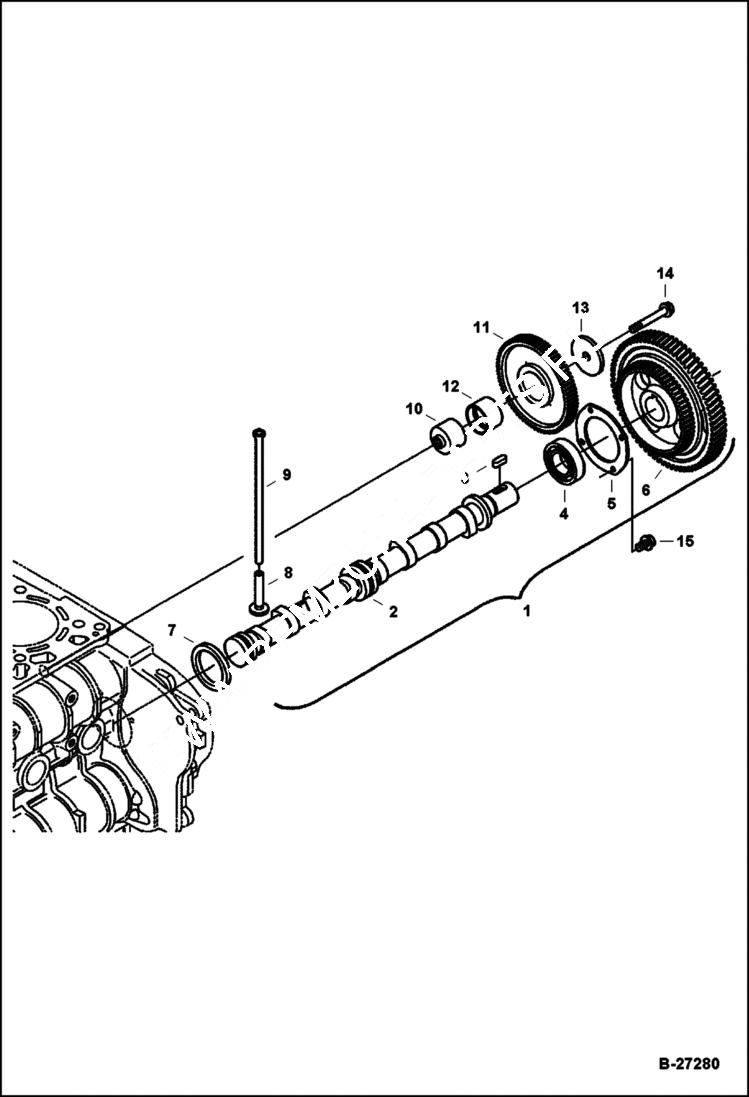 Схема запчастей Bobcat S-Series - CAMSHAFT POWER UNIT