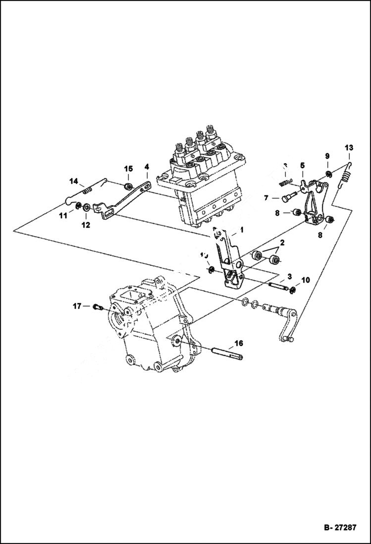 Схема запчастей Bobcat S-Series - GOVERNOR (Fork Lever) POWER UNIT