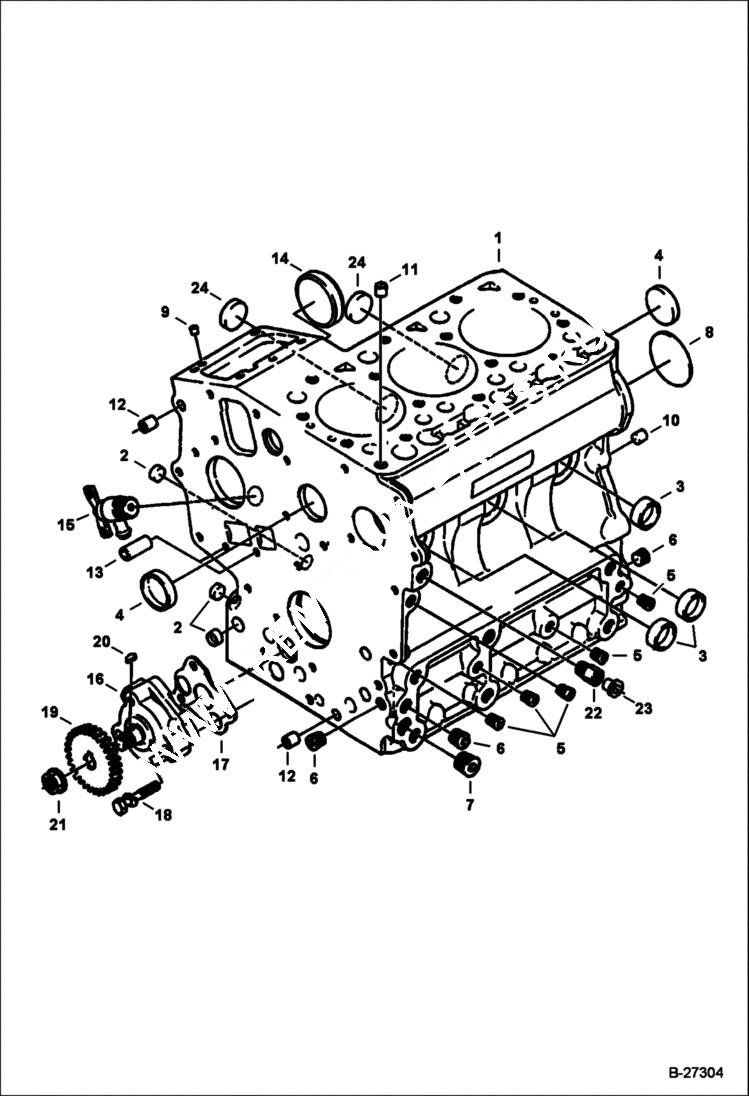 Схема запчастей Bobcat Mini Tracks Loaders - CRANKCASE POWER UNIT