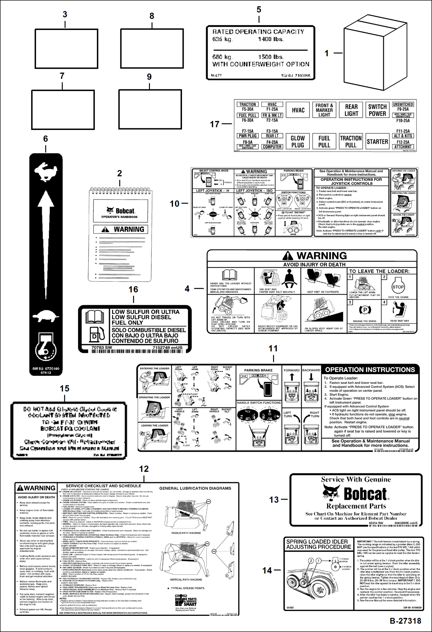 Схема запчастей Bobcat T-Series - DECALS (Inside) ACCESSORIES & OPTIONS