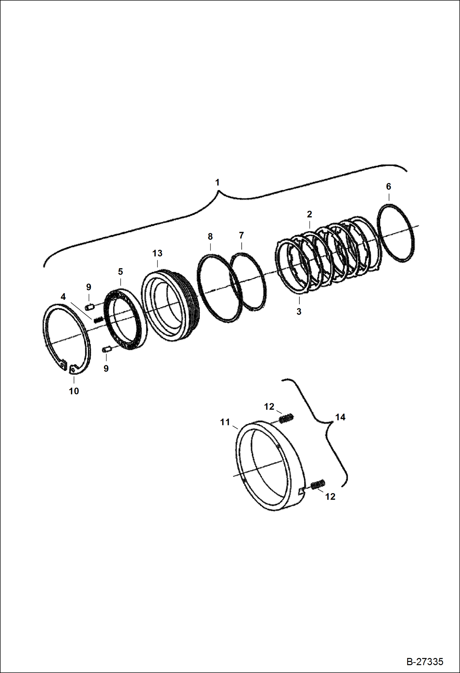 Схема запчастей Bobcat 430 - TRAVEL MOTOR (Pressure Rings) HYDRAULIC/HYDROSTATIC SYSTEM