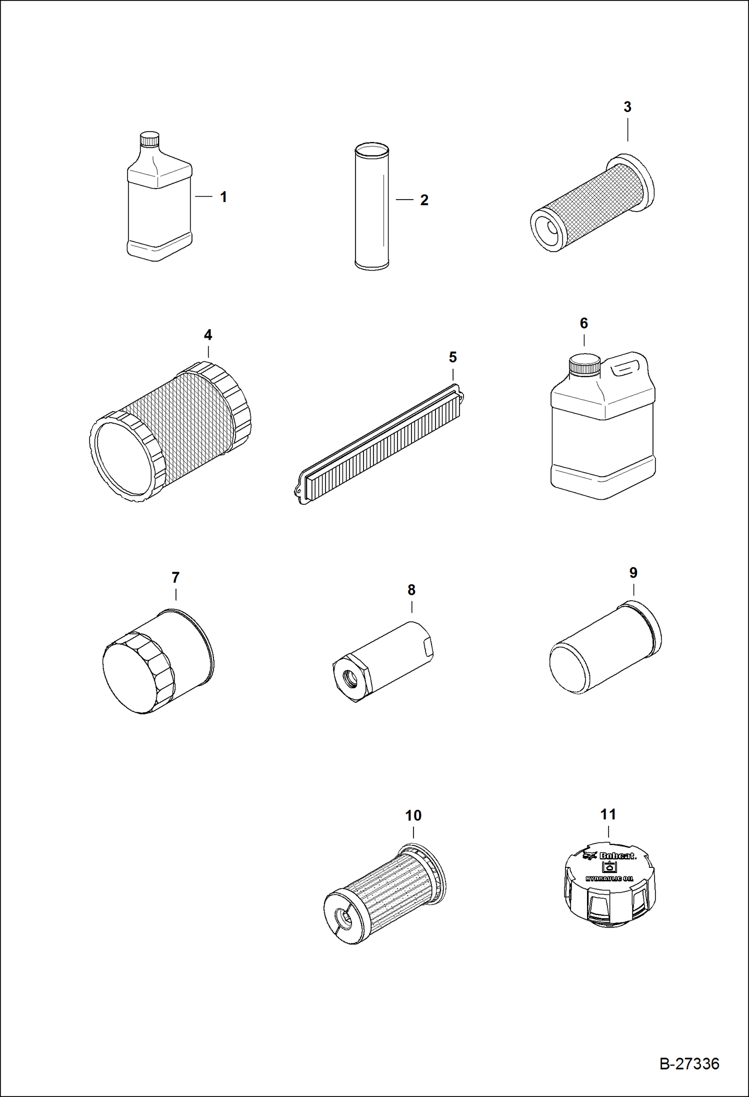 Схема запчастей Bobcat A-Series - SCHEDULED MAINTENANCE ITEMS (50 Hour) MAINTENANCE ITEMS