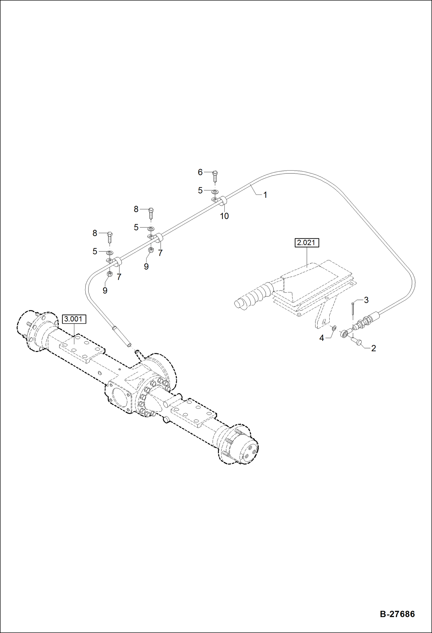 Схема запчастей Bobcat WL350 - PARKING BRAKE DRIVE TRAIN