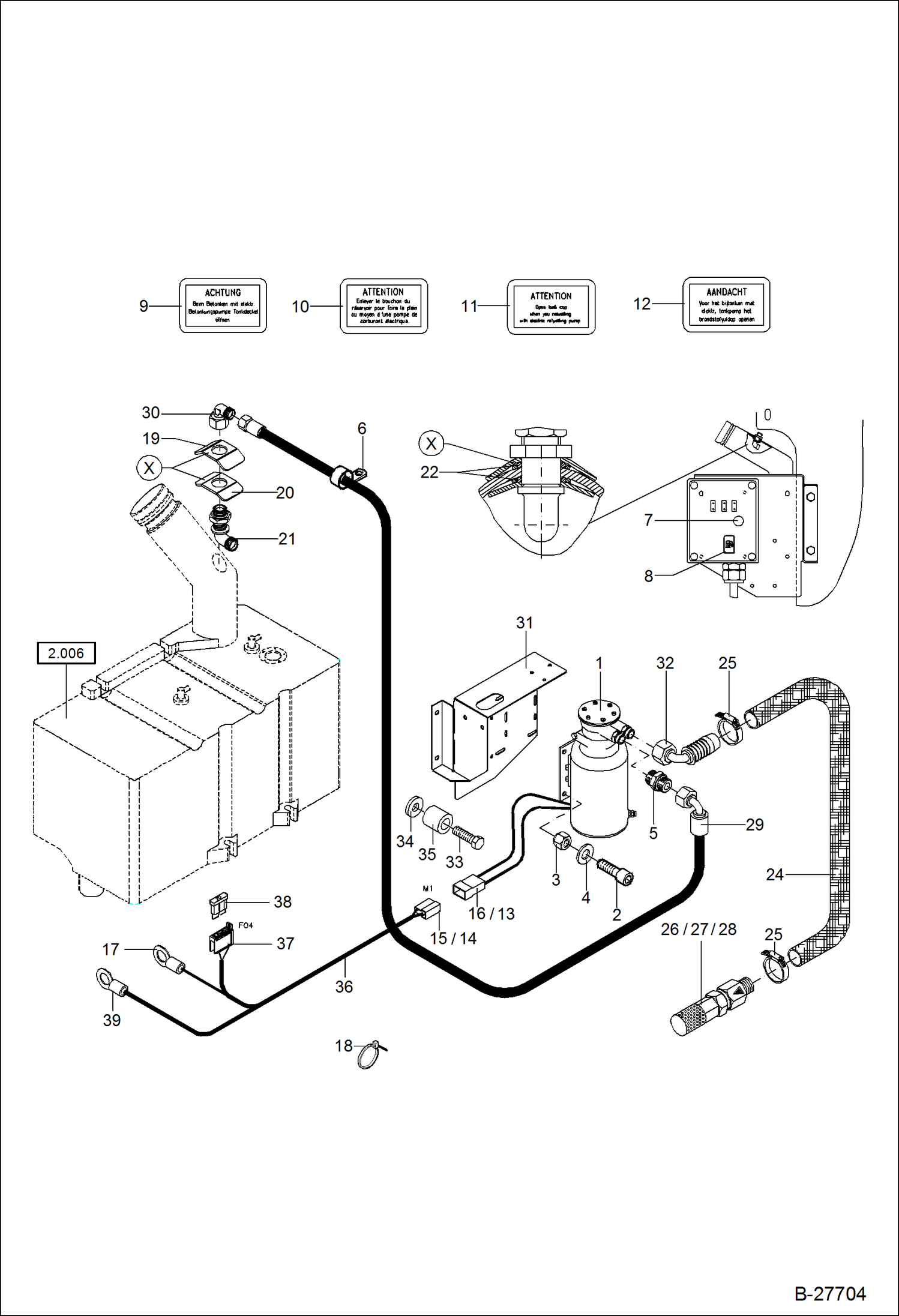 Схема запчастей Bobcat WL350 - REFILLING PUMP POWER UNIT