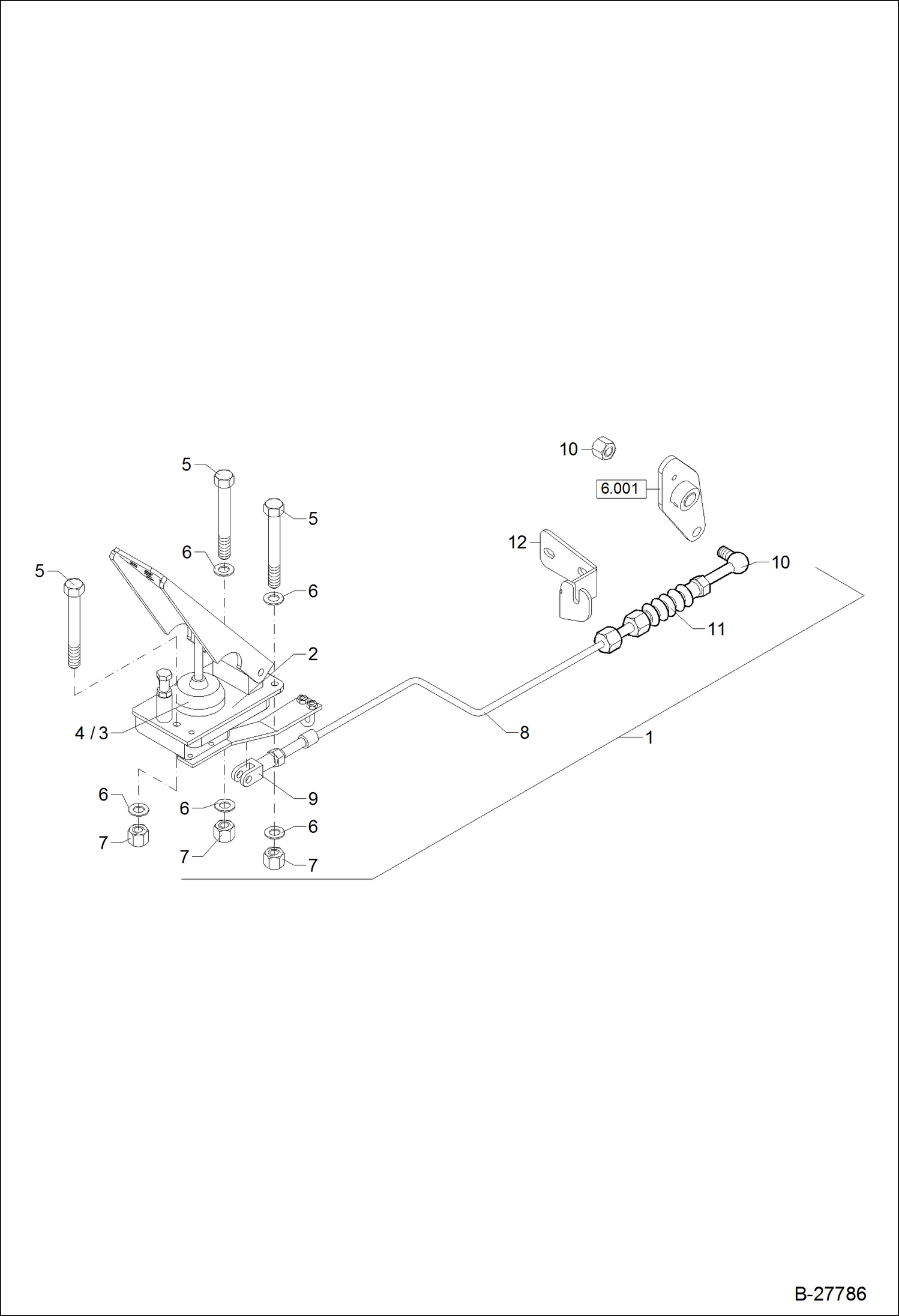 Схема запчастей Bobcat WL440 - PEDAL ACCELERATOR POWER UNIT