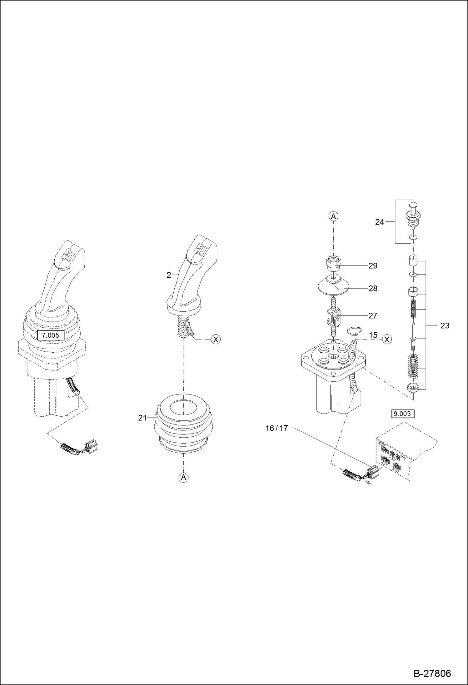 Схема запчастей Bobcat WL440 - PILOT CONTROL VALVE OPTION - 4. CONTROL CIRCUIT HYDRAULIC SYSTEM