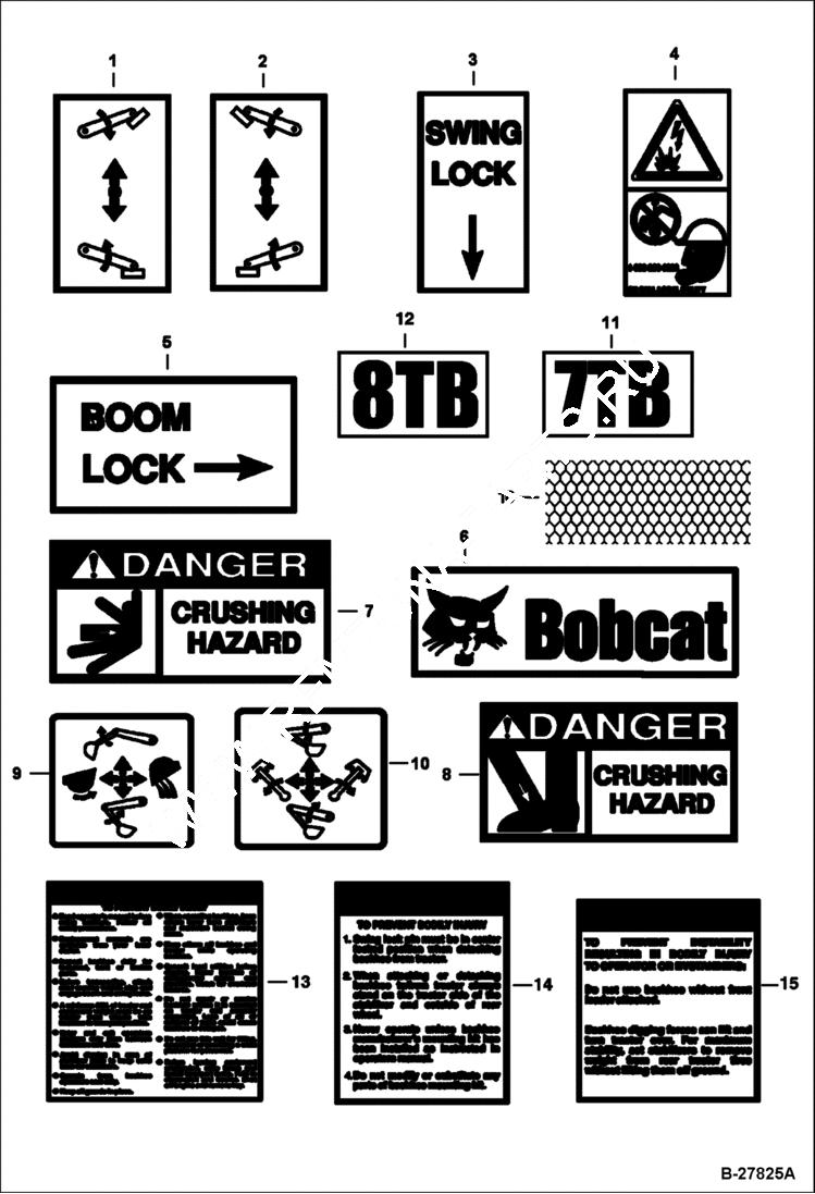 Схема запчастей Bobcat BACKHOE - BACKHOE 7TB/8TB (Decals) BACKHOE