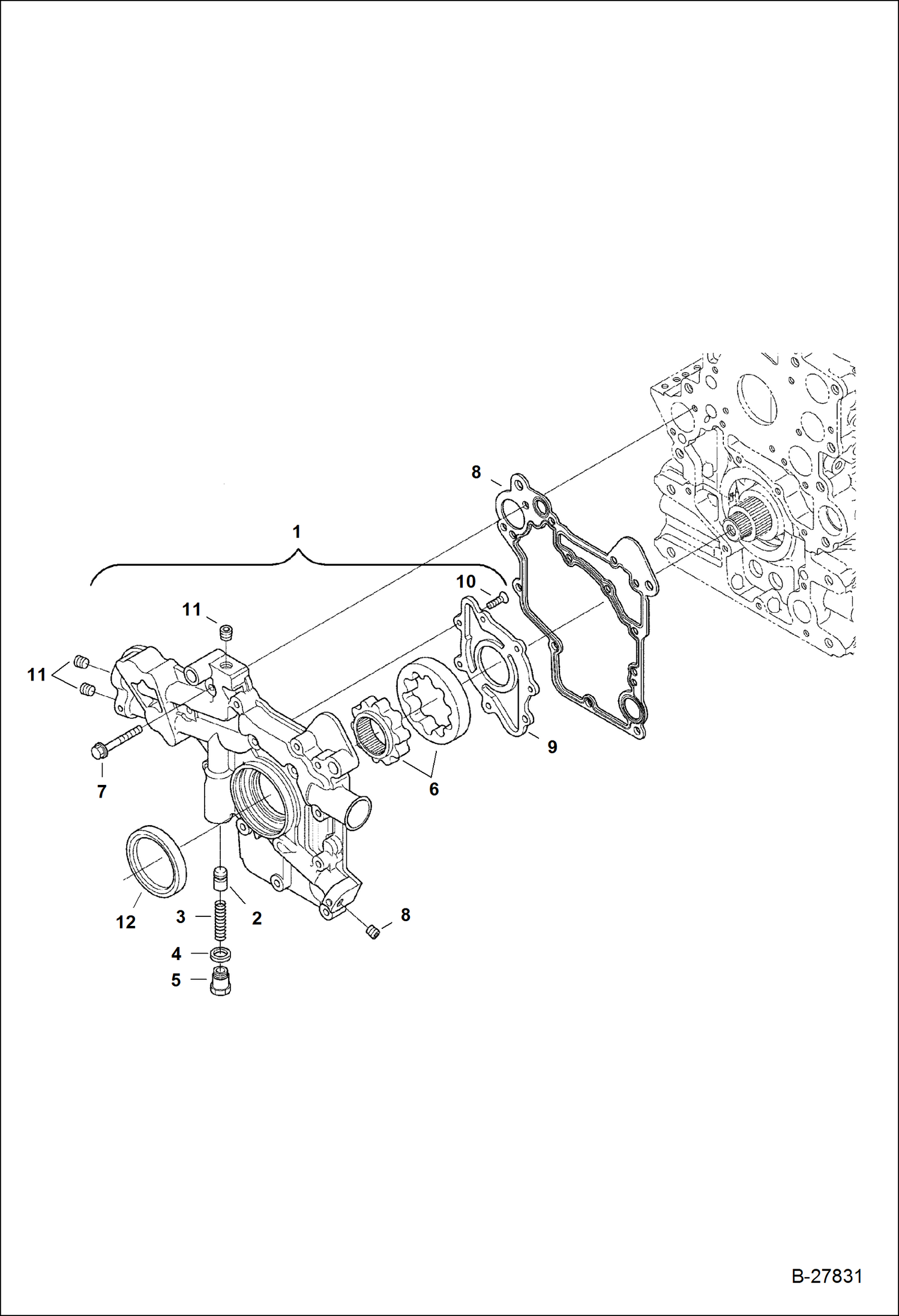 Схема запчастей Bobcat S-Series - FRONT COVER POWER UNIT
