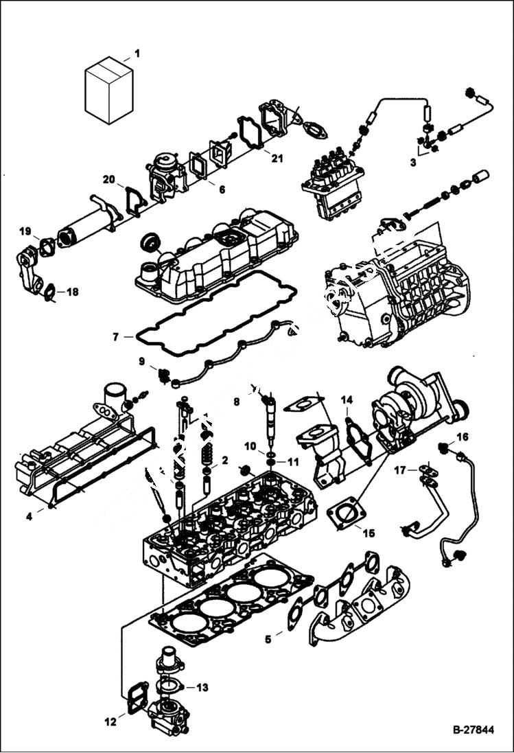 Схема запчастей Bobcat T-Series - ENGINE UPPER GASKET KIT POWER UNIT