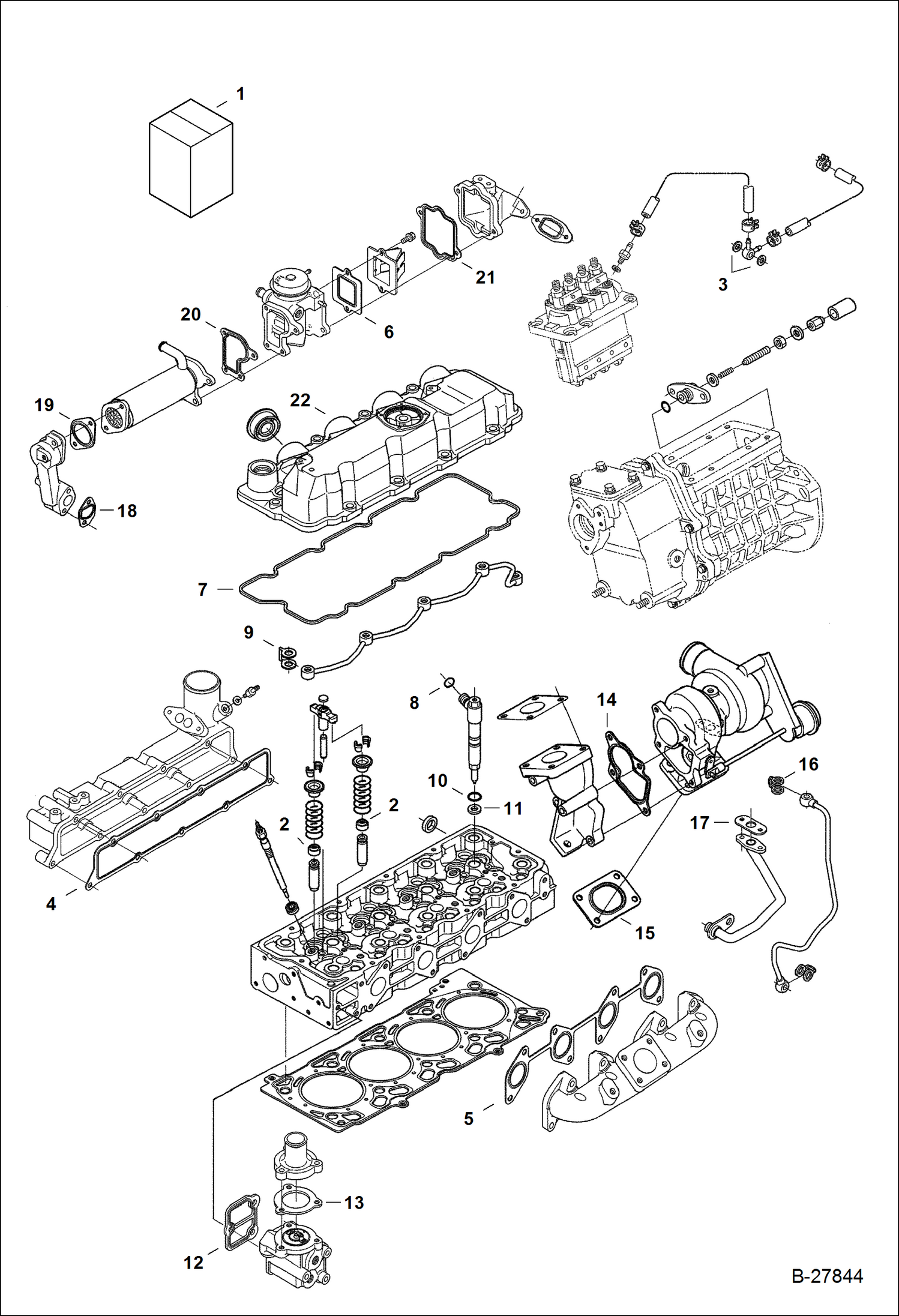 Схема запчастей Bobcat S-Series - ENGINE UPPER GASKET KIT POWER UNIT