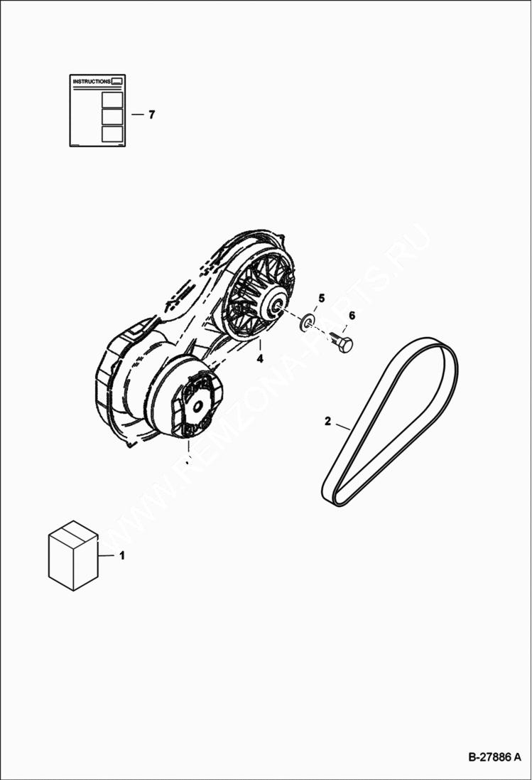 Схема запчастей Bobcat 2200 - ENGINE BRAKING CVT KIT Gas ACCESSORIES & OPTIONS