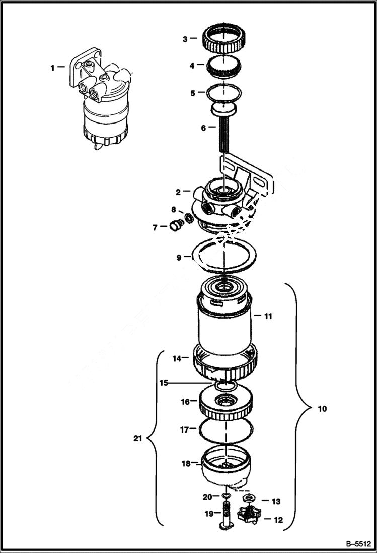 Схема запчастей Bobcat 900s - PUMP FUEL PRE-LIFT - PARTS (Power Unit) POWER UNIT