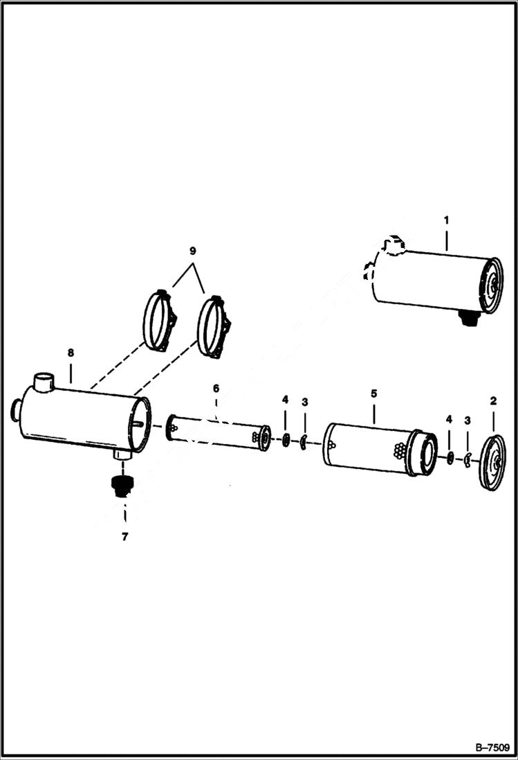 Схема запчастей Bobcat Articulated Loaders - AIR CLEANER POWER UNIT