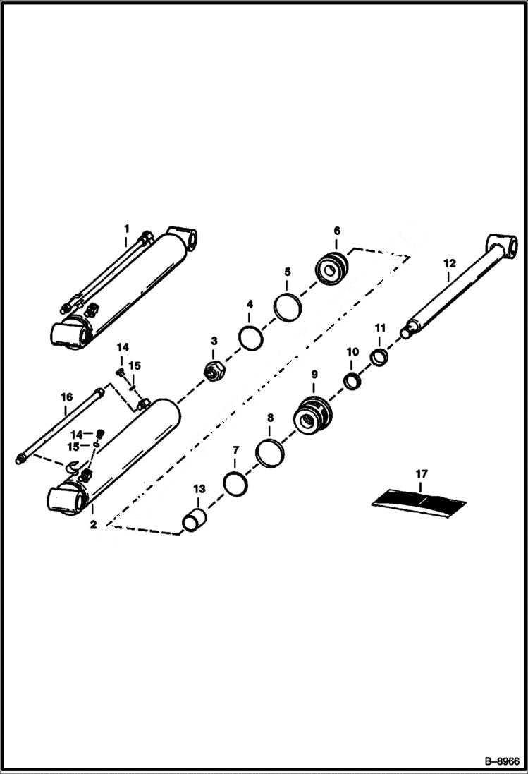 Схема запчастей Bobcat Feller Buncher - LEVELING CYLINDER HYDRAULIC SYSTEM