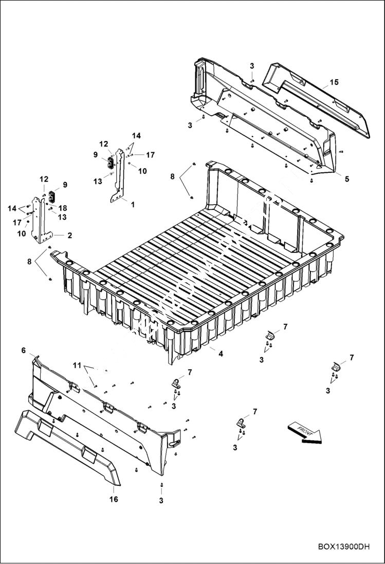 Схема запчастей Bobcat 3650 - BODY, CARGO BOX MAIN FRAME