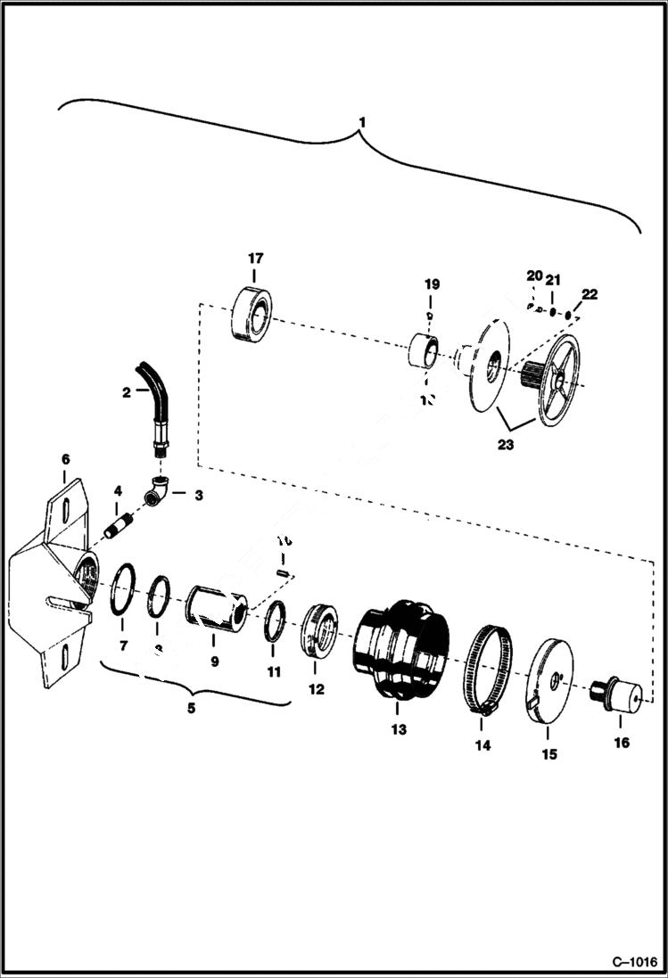 Схема запчастей Bobcat 600s - VARIABLE SPEED DRIVE SHEAVE Wisconsin HYDRAULIC SYSTEM