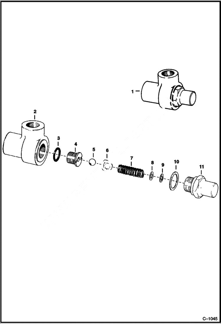 Схема запчастей Bobcat 500s - MASTER RELIEF VALVE S/N 41339 & Below HYDRAULIC SYSTEM